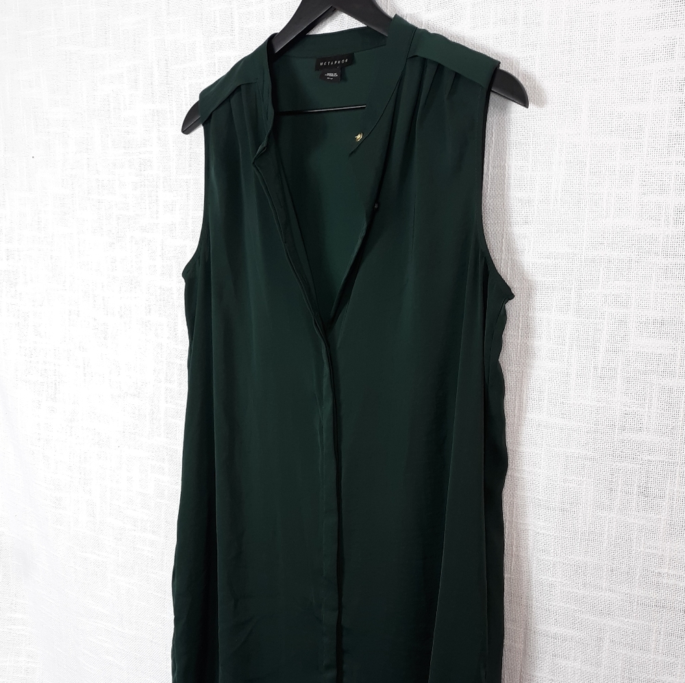 Metaphor Sleeveless Green Dress